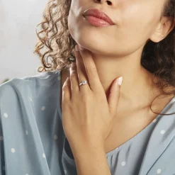Bague Solitaire Vicoeuria Or Blanc Diamant Synthétique|Marc Orian New