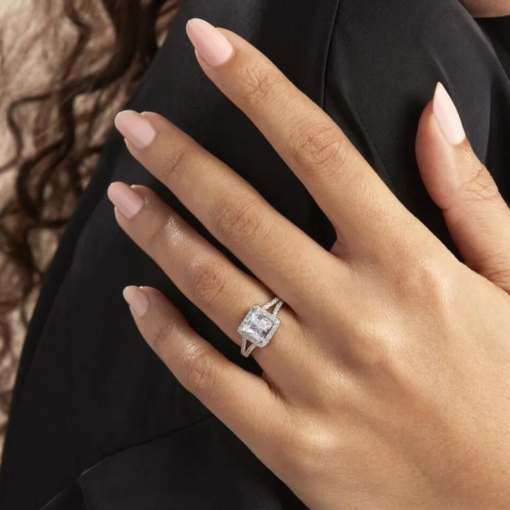 Bague Solitaire Wilona Argent Blanc Oxyde De Zirconium|Marc Orian Outlet