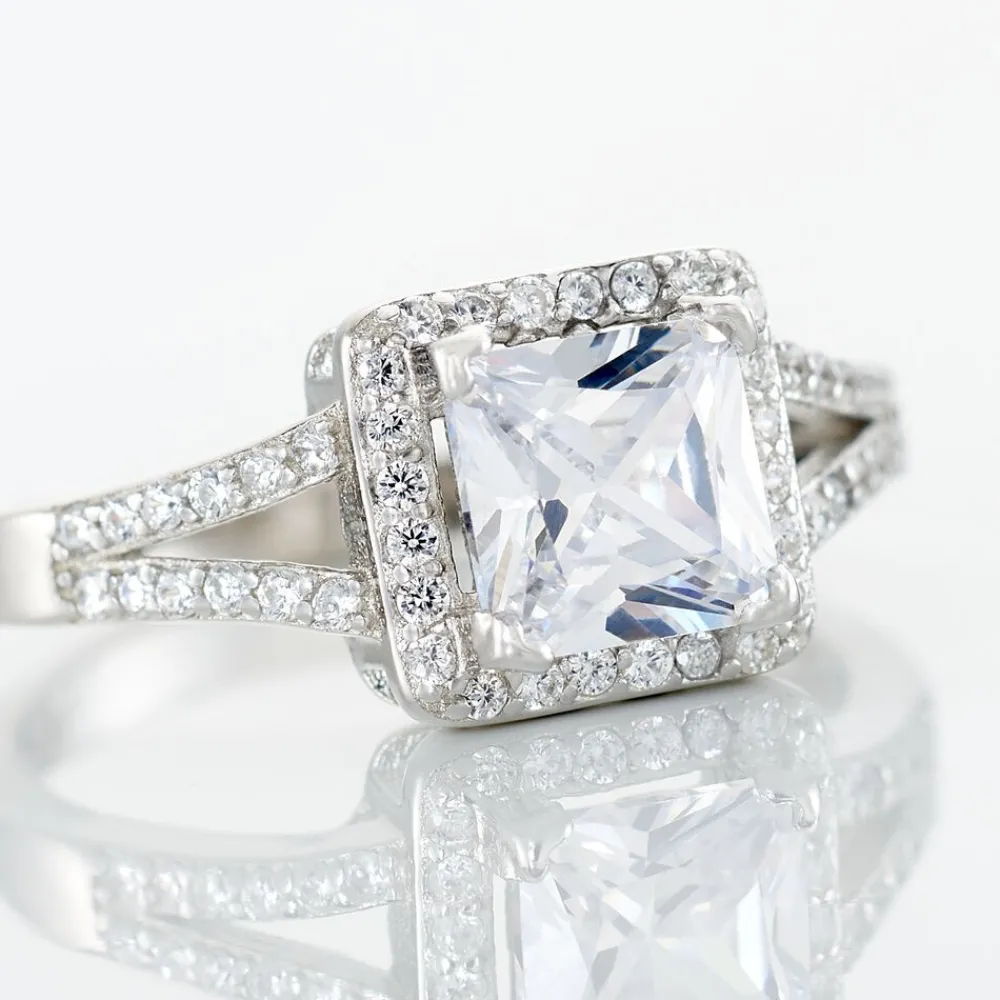 Bague Solitaire Wilona Argent Blanc Oxyde De Zirconium|Marc Orian Outlet