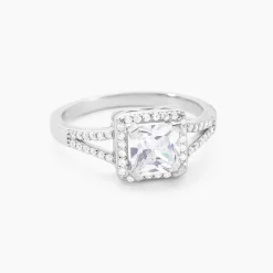 Bague Solitaire Wilona Argent Blanc Oxyde De Zirconium|Marc Orian Outlet