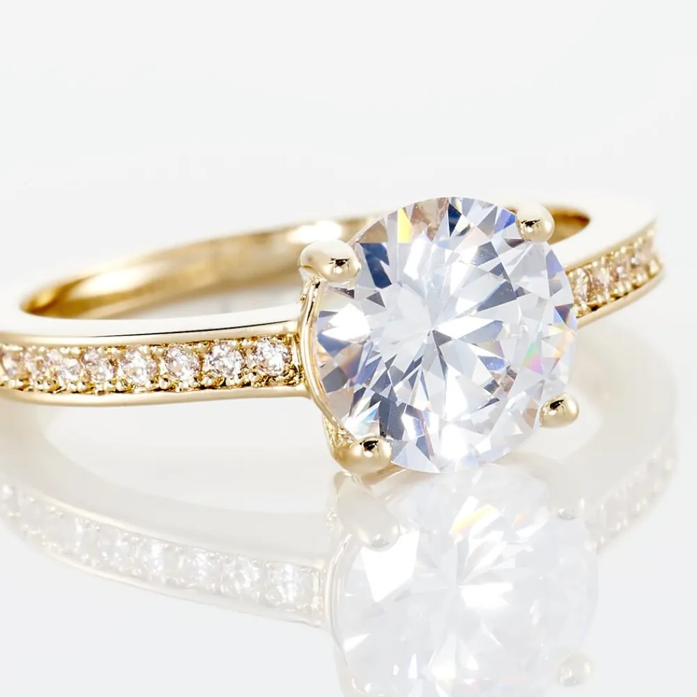 Bague Solitaire Zoura Plaqué Or Jaune Oxyde De Zirconium|Marc Orian