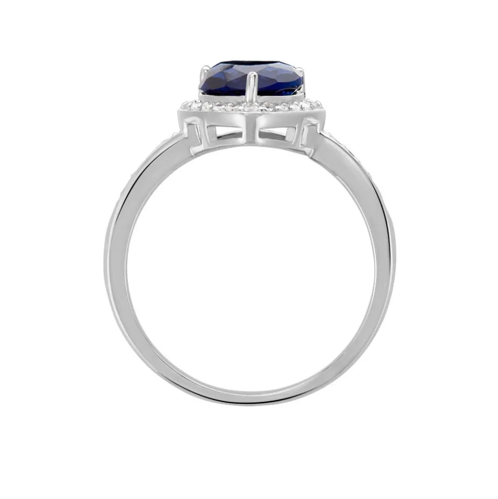 Bague Sphinx Argent Blanc Pierre Et Oxyde De Zirconium