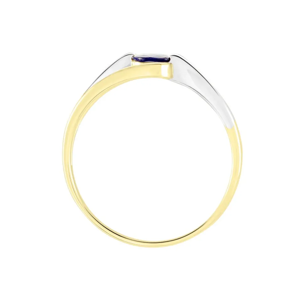 Bague Sylvene Or Bicolore Saphir