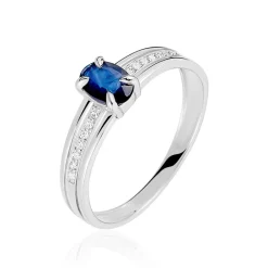 Bague Sylvestine Or Blanc Saphir Et Diamant|Marc Orian Online