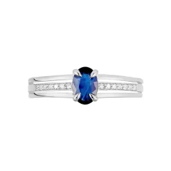 Bague Sylvestine Or Blanc Saphir Et Diamant|Marc Orian Online