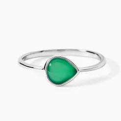 Bague Tao Argent Blanc Onyx
