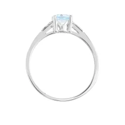 Bague Tarente Or Blanc Topaze Et Oxyde De Zirconium