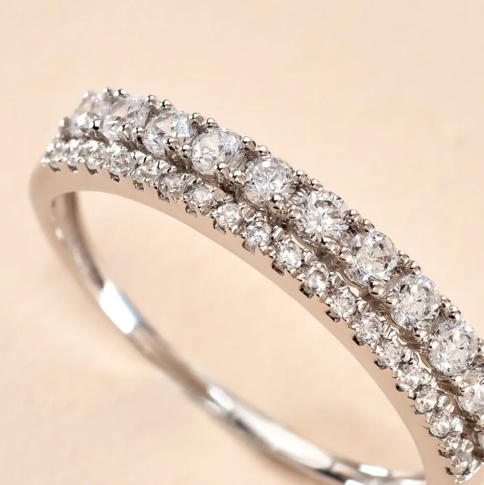Bague The Crown Or Blanc Oxyde De Zirconium