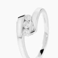 Bague Trilogie Or Blanc Diamant