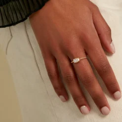 Bague Valentyne Plaque Or Jaune Oxyde De Zirconium|Marc Orian Clearance