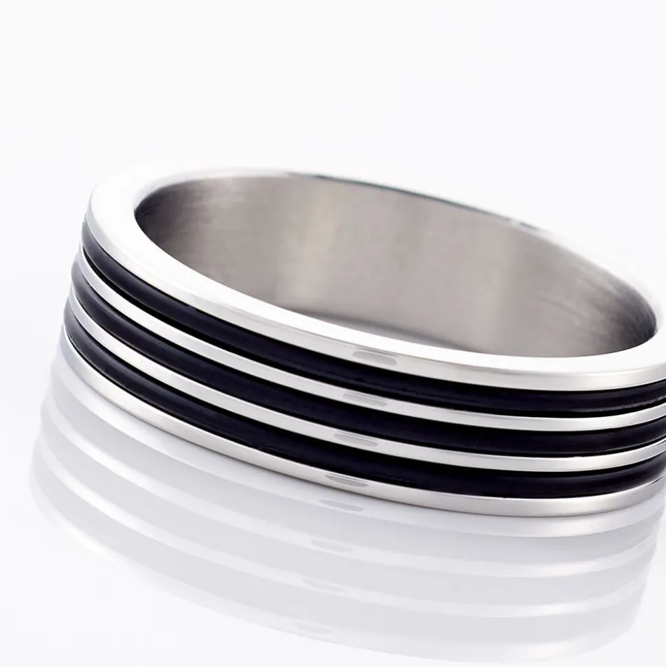 Bague Wallace Acier Blanc