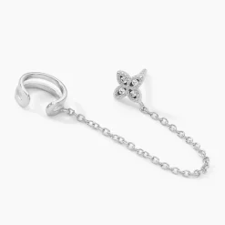 Bijou D'oreille Unitaire Argent Blanc Heh Oxydes De Zirconium|Marc Orian New