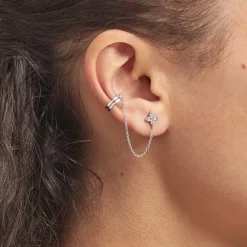 Bijou D'oreille Unitaire Argent Blanc Heh Oxydes De Zirconium|Marc Orian New