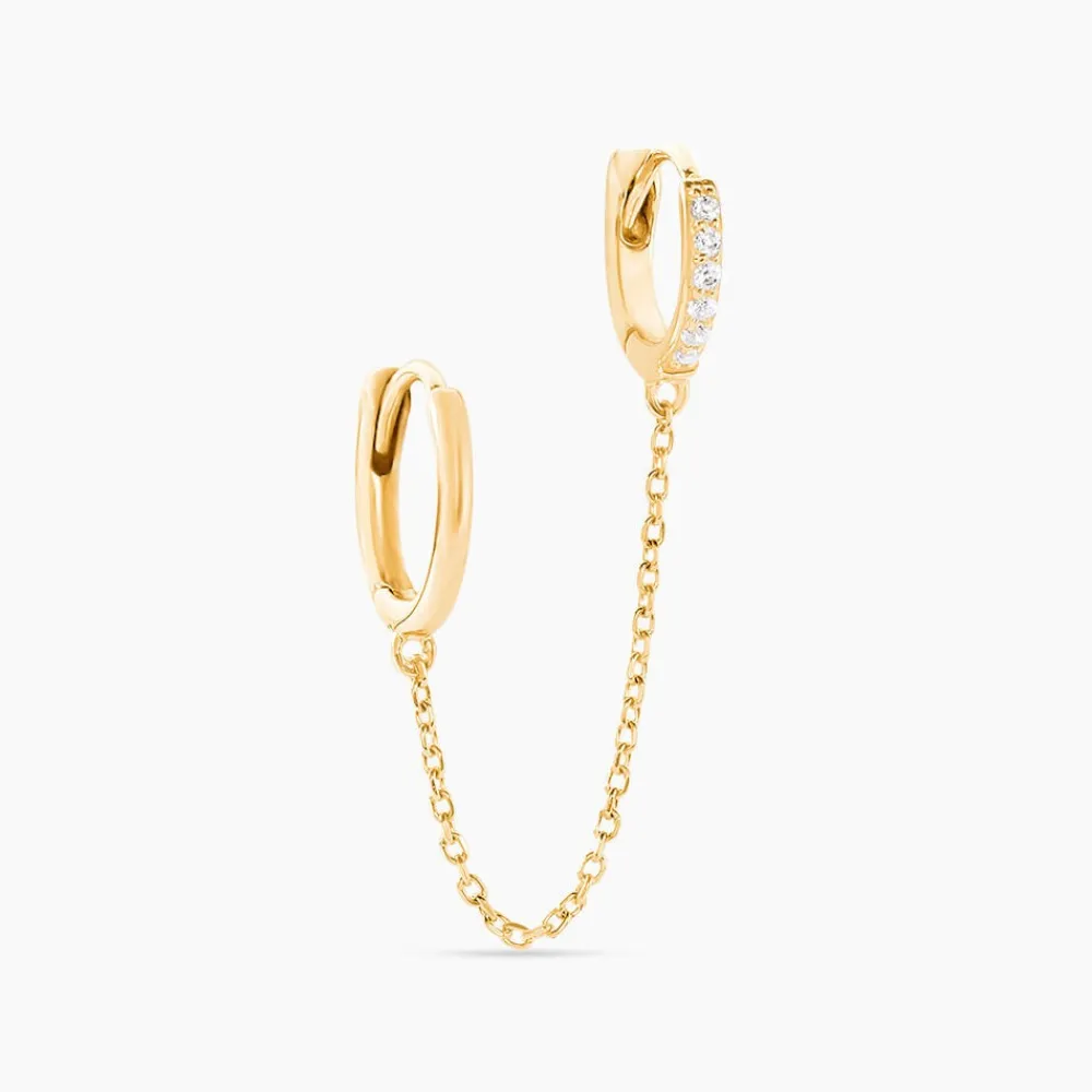 Bijou D'oreille Unitaire Briallen Or Jaune Oxyde De Zirconium|Marc Orian Hot