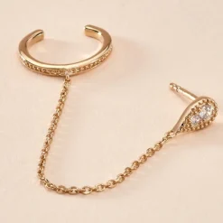 Bijou D'oreille Unitaire Karolina Plaqué Or Jaune Oxyde De Zirconium|Marc Orian Hot