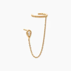 Bijou D'oreille Unitaire Karolina Plaqué Or Jaune Oxyde De Zirconium|Marc Orian Hot