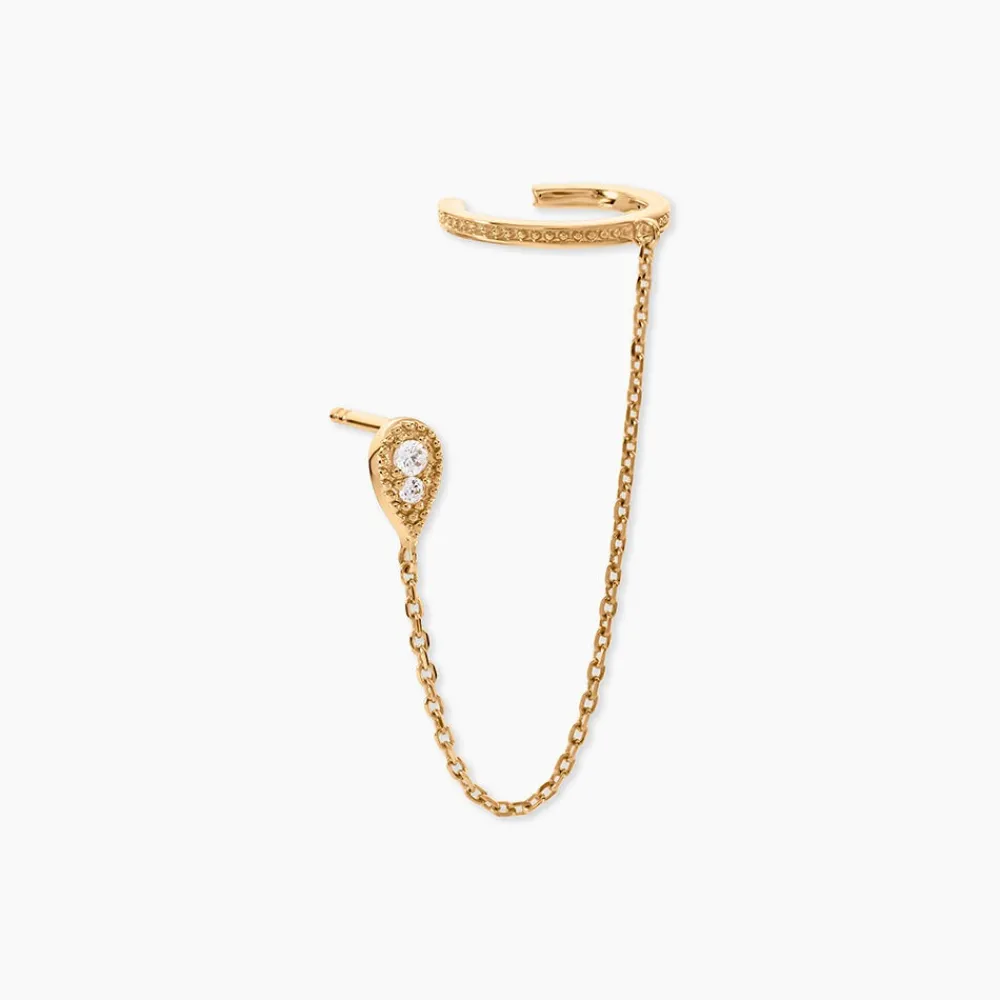 Bijou D'oreille Unitaire Karolina Plaqué Or Jaune Oxyde De Zirconium|Marc Orian Hot