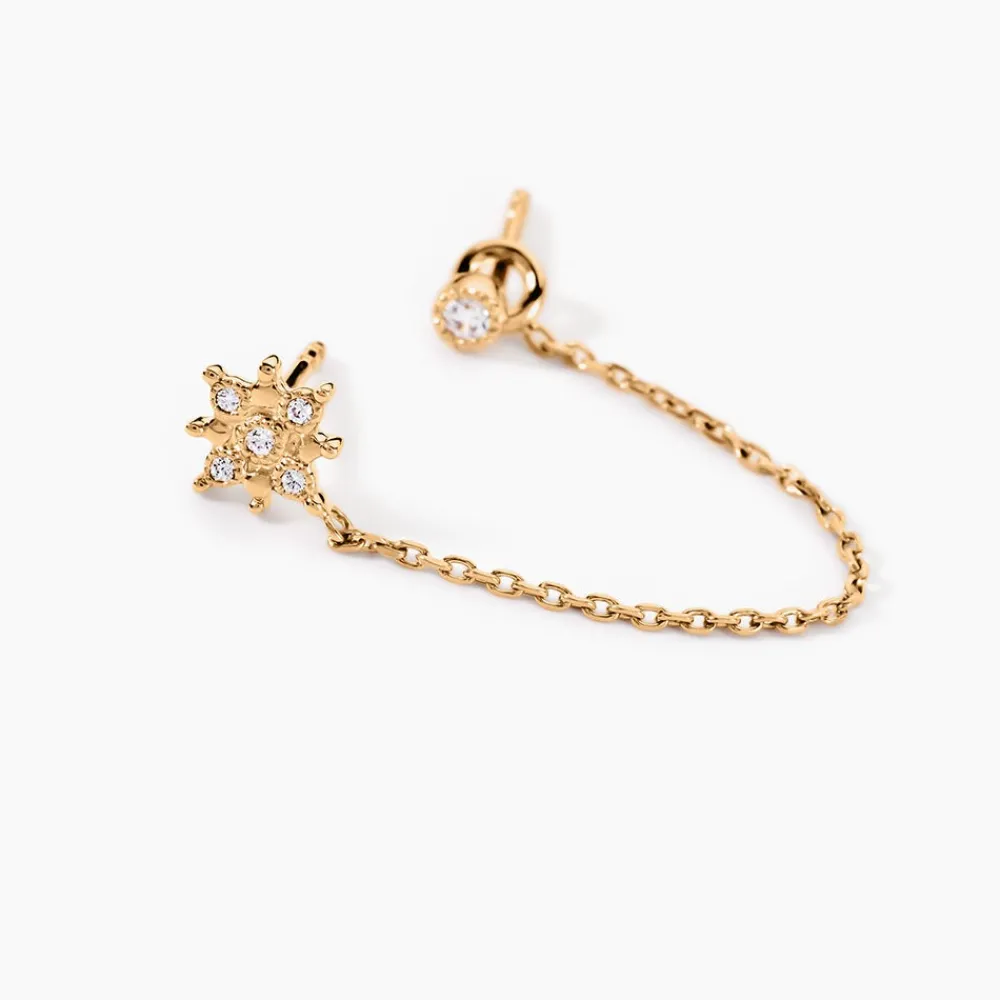 Bijou D'oreille Unitaire Lyric Plaqué Or Jaune Oxyde De Zirconium|Marc Orian Clearance