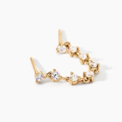 Bijou D'oreille Unitaire Odell Plaqué Or Jaune Oxyde De Zirconium|Marc Orian Sale