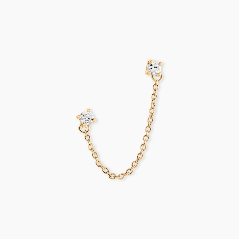 Bijou D'oreille Unitaire Pendante Plaqué Or Jaune Dofi Oxyde|Marc Orian Clearance