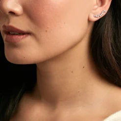 Bijoux D'oreilles Brandi Argent Rhodié Oxyde De Zirconium|Marc Orian Sale