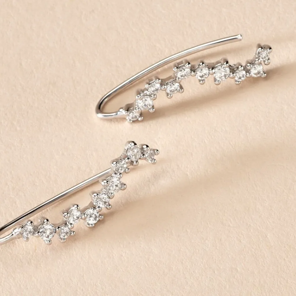 Bijoux D'oreilles Brandi Argent Rhodié Oxyde De Zirconium|Marc Orian Sale