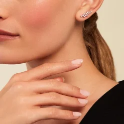 Bijoux D'oreilles Doline Plaqué Or Doré Oxyde De Zirconium|Marc Orian Sale