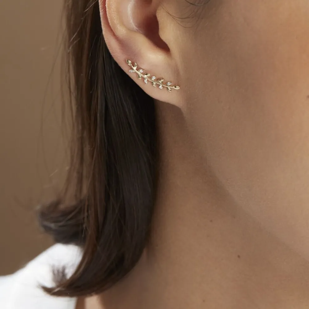 Bijoux D'oreilles Eloiza Or Jaune Oxyde De Zirconium|Marc Orian Online