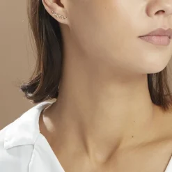 Bijoux D'oreilles Eloiza Or Jaune Oxyde De Zirconium|Marc Orian Online