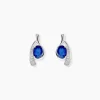 Bijoux D'oreilles Emotion Or Blanc Saphir Diamant