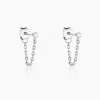 Bijoux D'oreilles Fantaisia Argent Blanc Oxyde De Zirconium