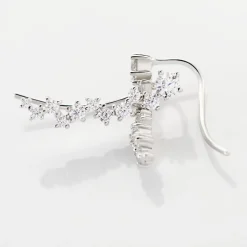 Bijoux D¿oreilles Grimpants Enza Argent Blanc Oxyde De Zirconium