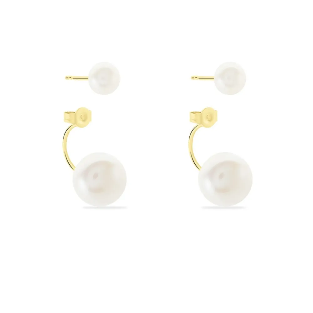 Bijoux D'oreilles Metisse Or Jaune Perle De Culture|Marc Orian Outlet