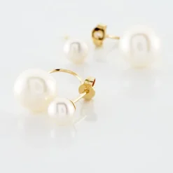Bijoux D'oreilles Metisse Or Jaune Perle De Culture|Marc Orian Outlet