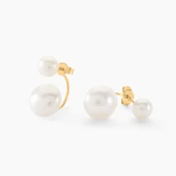Bijoux D'oreilles Metisse Or Jaune Perle De Culture|Marc Orian Outlet