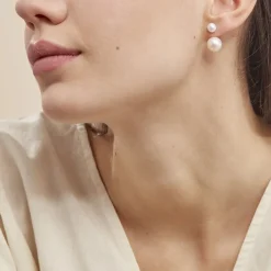 Bijoux D'oreilles Metisse Or Jaune Perle De Culture|Marc Orian Outlet