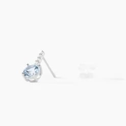 Bijoux D'oreilles Monroe Or Blanc Topaze Oxyde De Zirconium|Marc Orian Discount