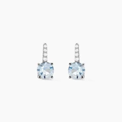 Bijoux D'oreilles Monroe Or Blanc Topaze Oxyde De Zirconium|Marc Orian Discount