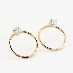 Bijoux D'oreilles Plaqué Or Jaune Amariah Oxydes De Zirconium|Marc Orian Hot