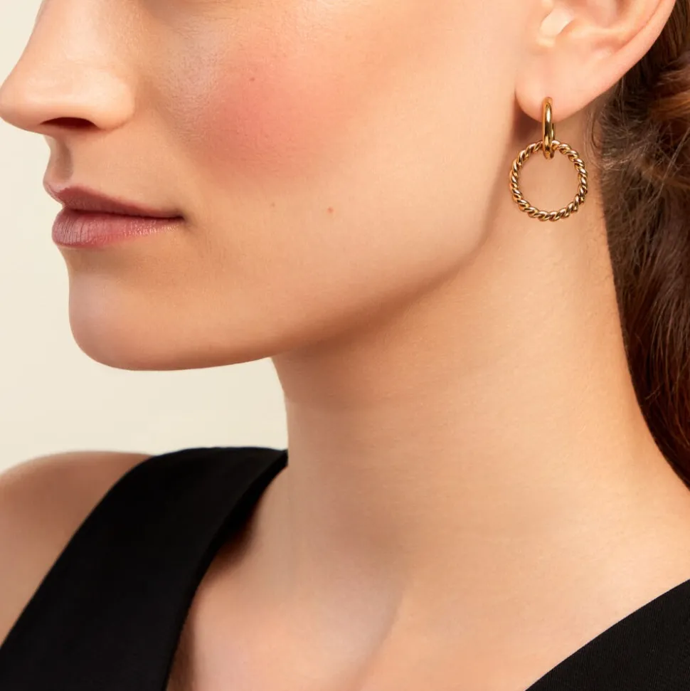 Bijoux D'oreilles Rhetta Acier Jaune