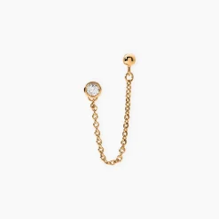 Bijoux D'oreille Unitaire Pendante Plaqué Or Jaune Dofi Oxyde|Marc Orian Online