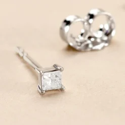 Boucle D'oreille Puces Myralie Or Blanc Diamant