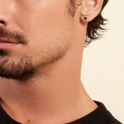Boucle D'oreille Puce Unitaire Niels Argent Blanc Oxyde De Zirconium