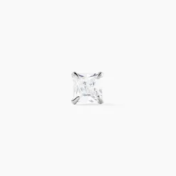 Boucle D'oreille Puce Unitaire Paco Argent Blanc Oxyde De Zirconium