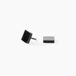 Boucle D'oreille Puce Unitaire Acier Noir Tuor