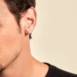 Boucle D'oreille Puce Unitaire Adam Plaqué Or Jaune Oxyde De Zirconium|Marc Orian Online