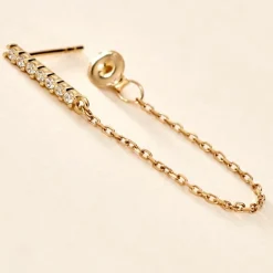 Boucle D'oreille Unitaire Barbra Or Jaune Oxyde De Zirconium|Marc Orian