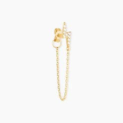 Boucle D'oreille Unitaire Fionola Or Jaune Oxyde De Zirconium|Marc Orian Outlet