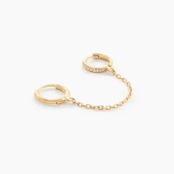 Boucle D'oreille Unitaire Plaqué Or Thed Oxydes De Zirconium|Marc Orian