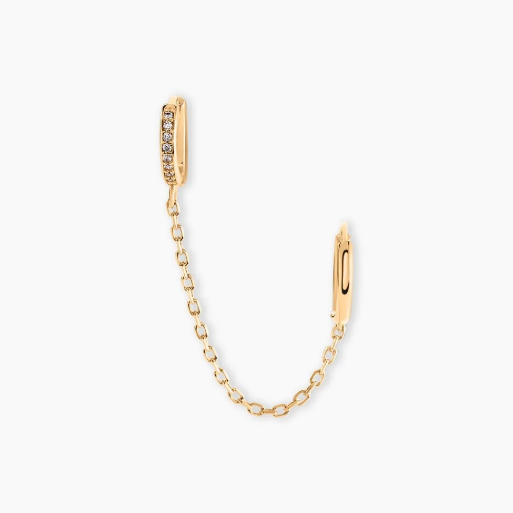 Boucle D'oreille Unitaire Plaqué Or Thed Oxydes De Zirconium|Marc Orian